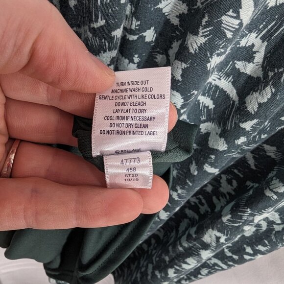 RYLLACE Jersey Knit Green Dress 1X Pockets Stretch Waist Ruched Shoulder SOFT - Picture 10 of 11